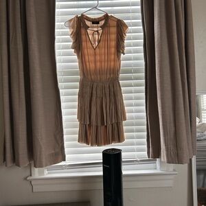 The Reset Ruffled Pleated Cream Dress